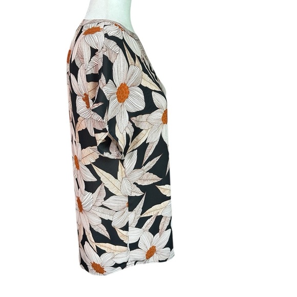 CAbi Floral Black and Orange Women's Top Size XS - Picture 4 of 6